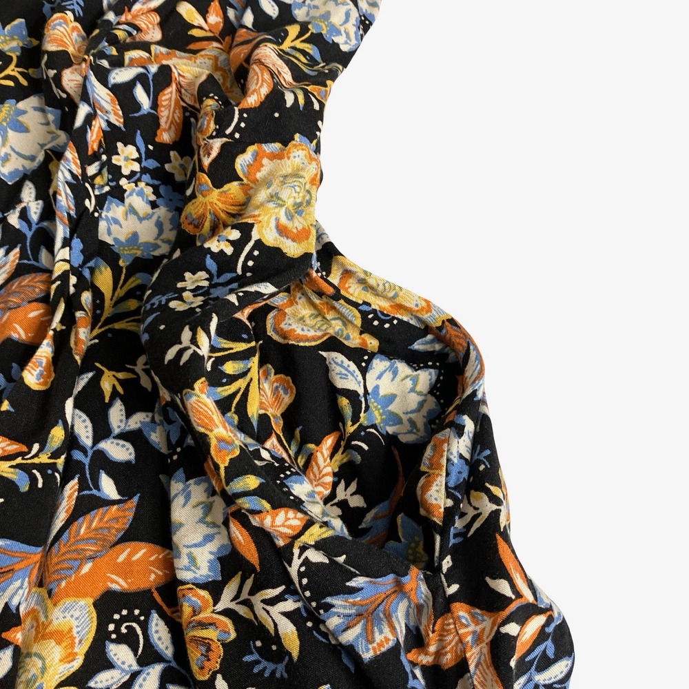 MSK Jumpsuit Womens M Black Floral Wide Leg Boho Cottagecore Flowy Sleeveless - Picture 6 of 16